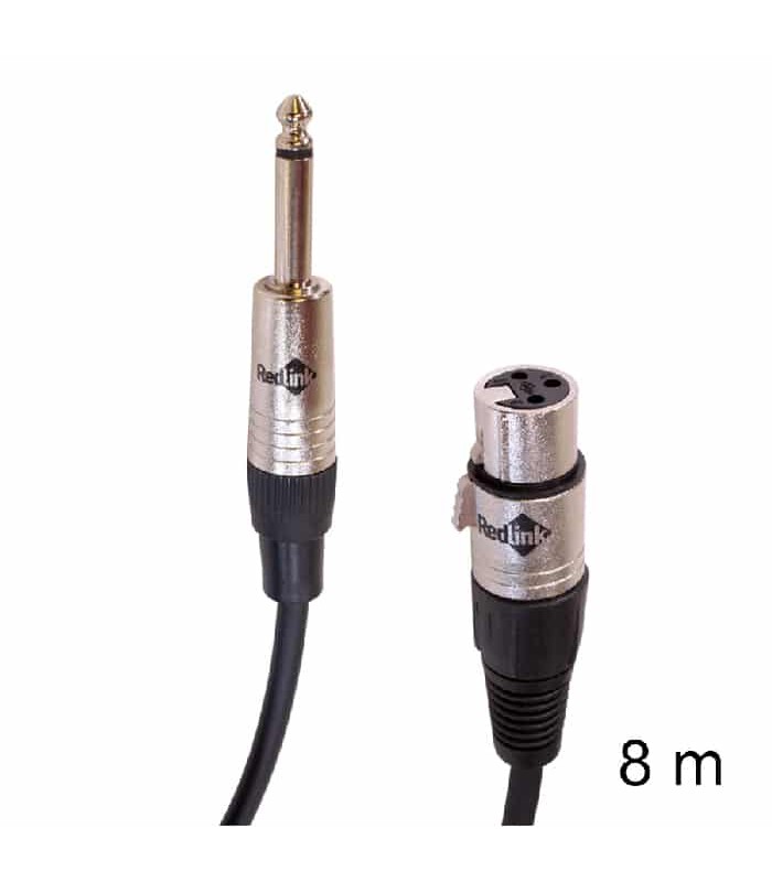 RedLink XLR Female to 6.3 mm Mono Male Cable - 8 m