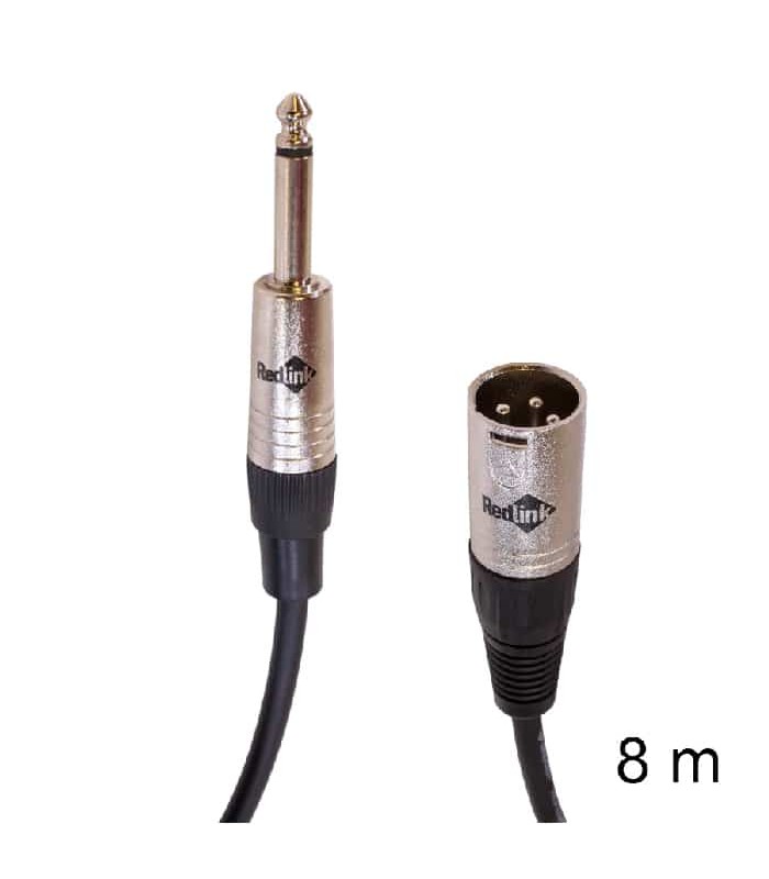 RedLink XLR Male to 6.3 mm Mono Male Cable - 8 m