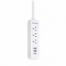 PureVolt 3-Outlet Power Strip With 2 USB Ports and 1 USB-C - 125 V - 15 A - White - 90 cm