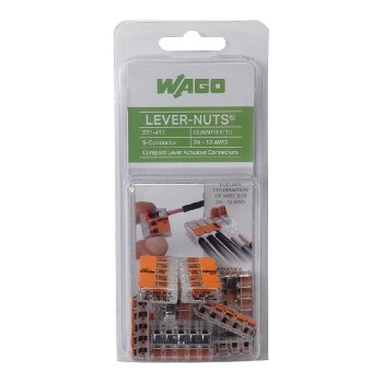 WAGO Lever Splicing Connector - 5C/24-12 AWG - 600 V - 20 A - Orange - 10-Pack