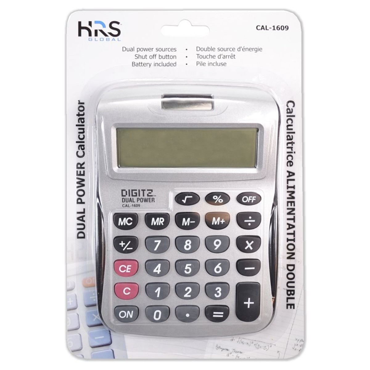 UNIONE Large Display Calculator - 12 Digit Desktop With Solar & Battery Power, White