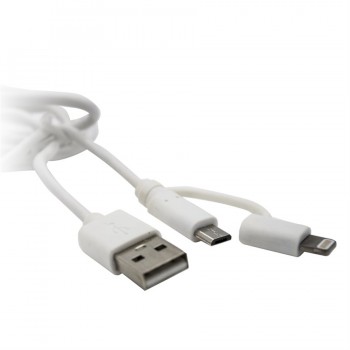 eLink Câble USB 2-en-1 de 3.3 pi avec connecteurs Lightning et Micro USB