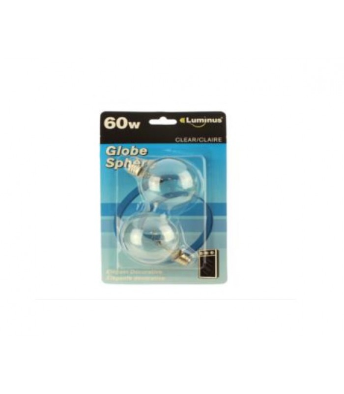 Luminus 60 Watt Globe Bulb Clear G16 - Pack of 2