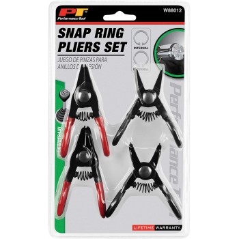 Performance Tool W88012 Set of 4 Mini Snap Ring Pliers