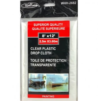 Wellson Toile de protection transparente Robuste 8 x 12 pi.