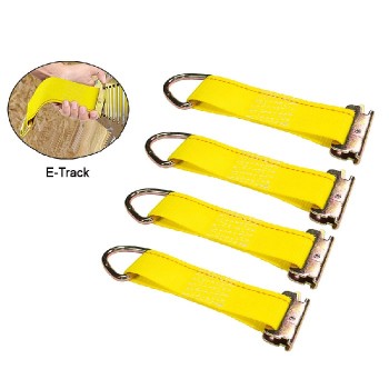 AddTools Courroie d'arrimage avec anneau en D pour E-Track - 5 cm X 15 cm - Capacité de 4400 lbs
