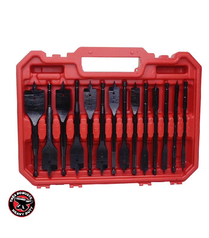 AddTools SAE Heavy-Duty Shank Spade Bit Set for Wood - 14 Piece