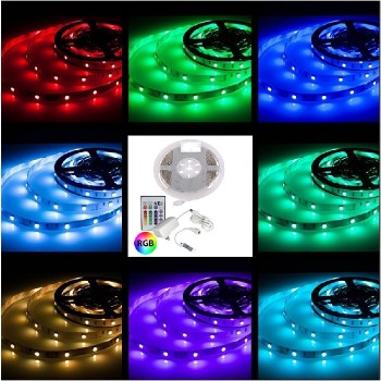 Ason Decor Bande DEL flexible avec télécommande - 12 V - 30 DEL/m - IP20 - RVB - 3 m