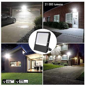 Ason Decor Outdoor LED Floodlight with Photoelectric Sensor - IP66 - 150 W - 21 000 Lumens - 5000 K