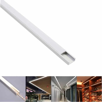 Ason Decor Slim Aluminum Rail for LED Light Strip - Opalescent Cover - 15 mm X 1 m