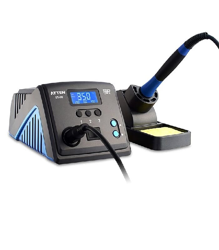 ATTEN 80W Digital Control Soldering Station Set with Soldering Iron - 5 Pieces