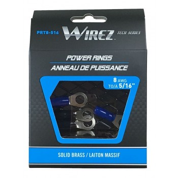 Wirez Anneaux d'alimentation 8 AWG 4 anneaux, 2 manchons bleus/2 noirs