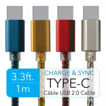 eLink 3.3 ft. (1 m) USB 2.0 Metallic cable with 24-pin double-sided fully reversible Type-C connector