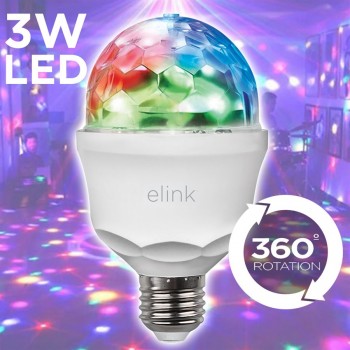 eLink Luminaire de fête à LED RGB Crystal, 3W, avec rotation de 360°
