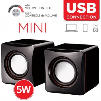 Escape Mini haut-parleur USB Contrôle du son stéréo et du volume - 4W