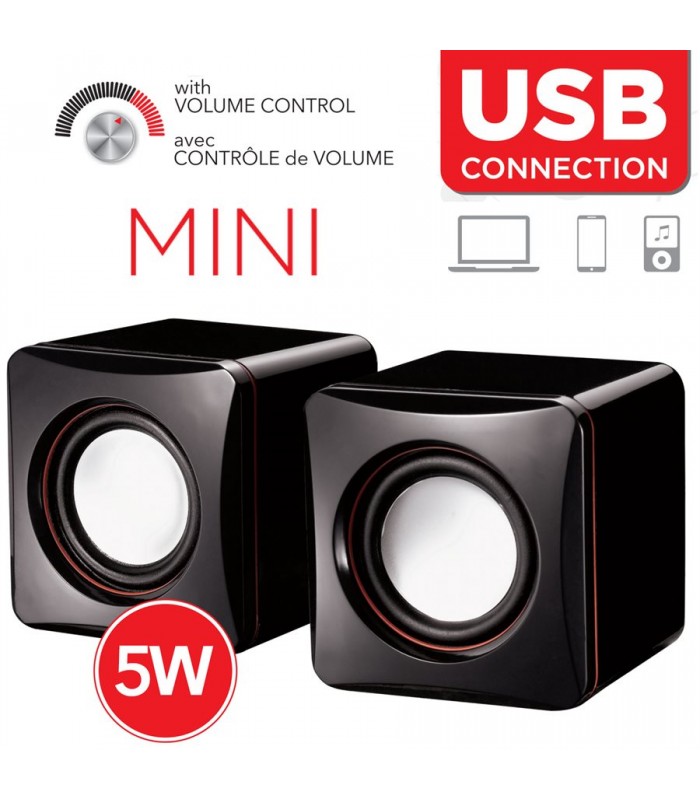 Escape Mini haut-parleur USB Contrôle du son stéréo et du volume - 4W