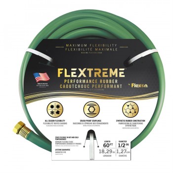 Flexon Tuyau d'arrosage Flextreme Caoutchouc Synthétique 1/2 po x 60 pi Vert