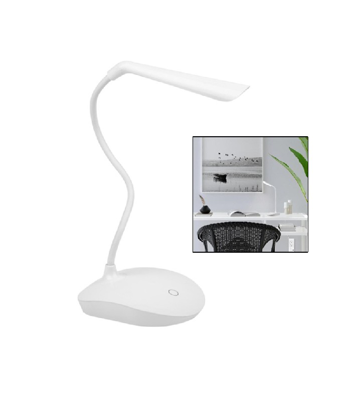 Globe Lampe de bureau DEL à intensité variable avec col de cygne - 32 cm - 3 W - USB - Blanc