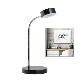 Globe Lampe de bureau DEL à col de cyne - 40 cm - 12.8 W - 125 V - Noir