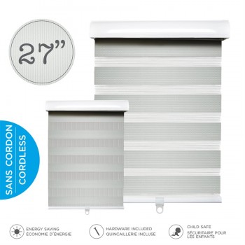 Hauz Cordless Shades 27 x 84 in. Grey