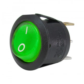 Interrupteur à bascule illuminé ON/OFF - SPDT - 3 pins - 125V - 16A - Vert