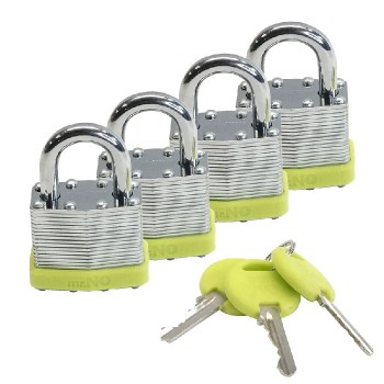 Ensemble de cadenas en acier laminé avec clés - 40 mm - Vert - Paquet de 4