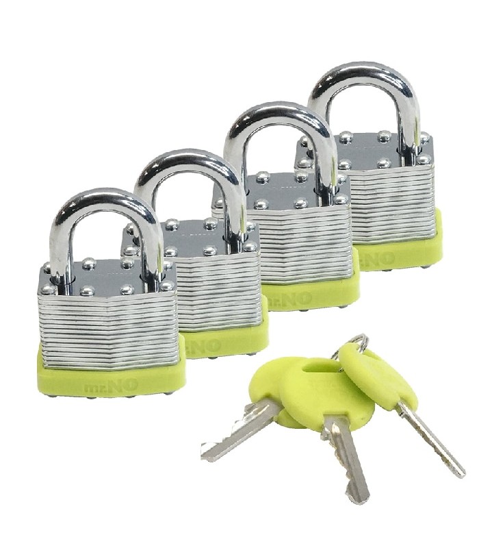 Ensemble de cadenas en acier laminé avec clés - 40 mm - Vert - Paquet de 4