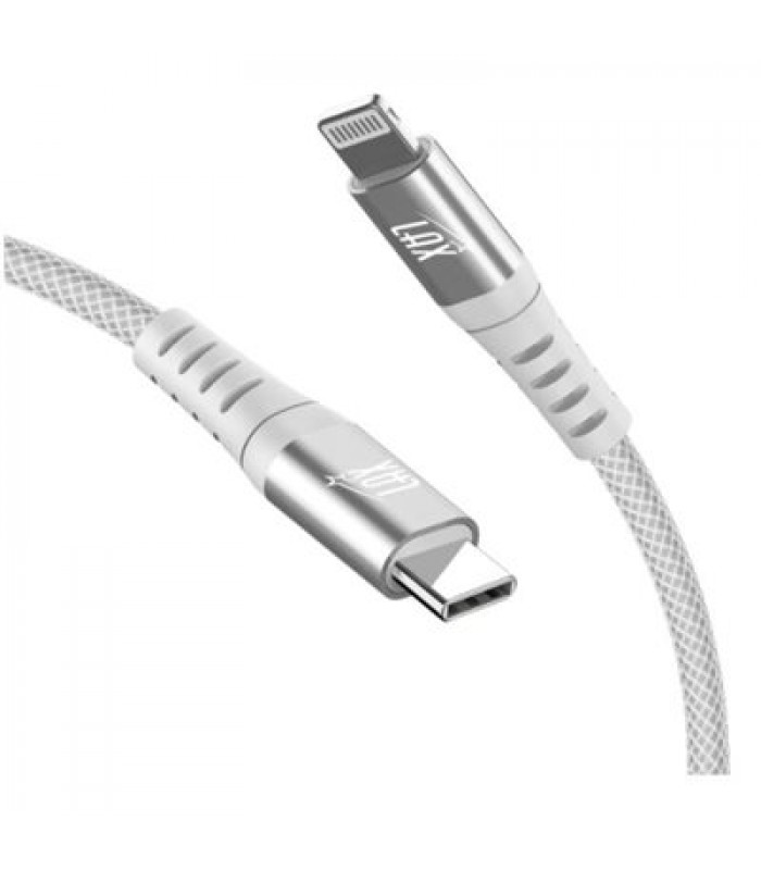 LAX Câbles USB-C vers Lightning de 6 pieds Connecteurs MFi C94 - Argent