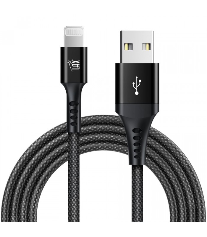 LAX Gadgets Câble Lightning vers USB pour iPhone/iPad certifié Apple MFI - Noir