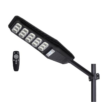 Lumière solaire DEL de style lampadaire avec détecteur de mouvement et télécommande - 300 W - 6500 K/7500 K