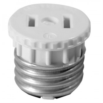 Leviton Lampholder to Outlet Adapter - 125 V / 660 W - 15 A - White