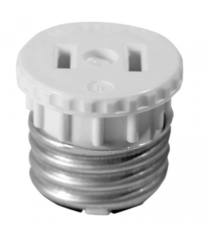 Leviton Adaptateur de douille d'ampoule à une prise - 125 V / 660 W - 15 A - Blanc