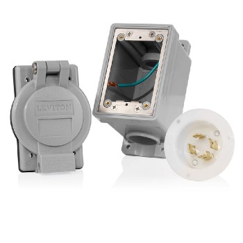 Leviton Ensemble d'entrée NEMA L14-30 avec couvercle et boîtier étanche pour générateur -125 V / 250 V - 30 A