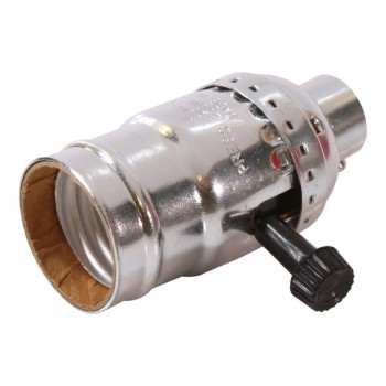 Light Bulb Socket 3 Intensity with Turn Knob – Silver