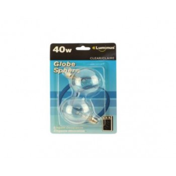 Luminus 40 Watt Globe Bulb Clear G16 - Pack of 2