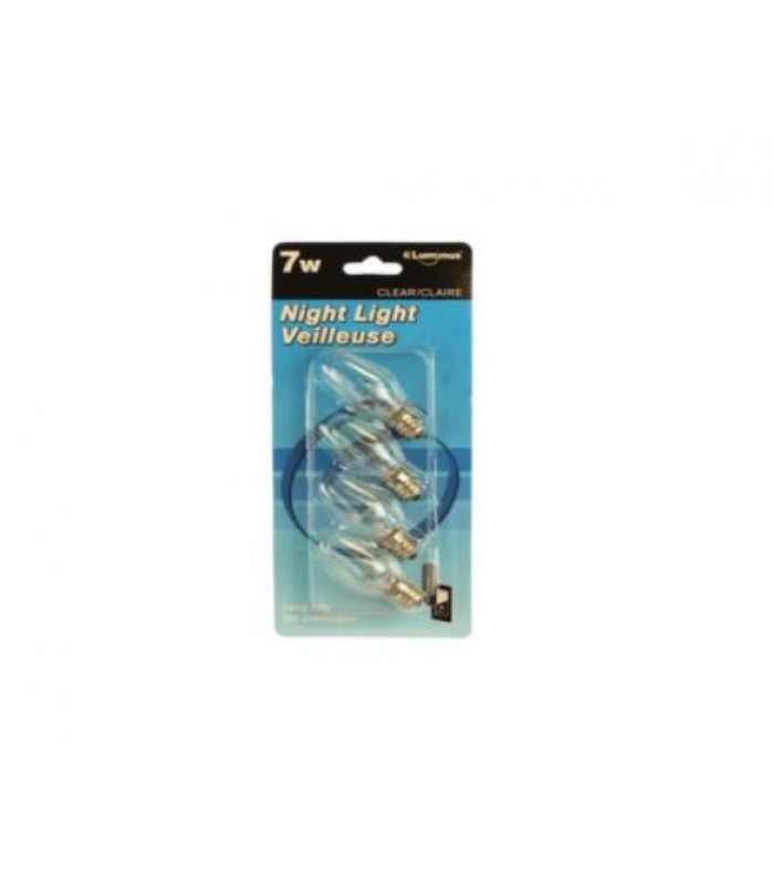 Luminus Ampoules Claires 7 Watt pour Veilleuse- Paquet de 4