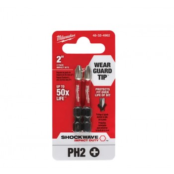 Milwaukee Shockwave Impact Duty Screwdriver Bit, Phillips, #2, 1/4 in. Drive