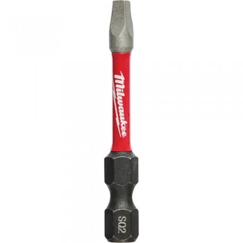 Milwaukee Shockwave Impact Power Bit, Square, #2 Tip, 1/4 in Drive Size, 2 in Length