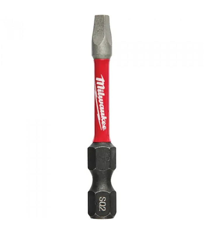 Milwaukee Shockwave Impact Power Bit, Square, #2 Tip, 1/4 in Drive Size, 2 in Length