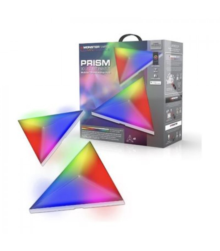 Monster Smart Illuminessence Pack complémentaire de panneaux d'art LED 3D modulaires Smart Prism