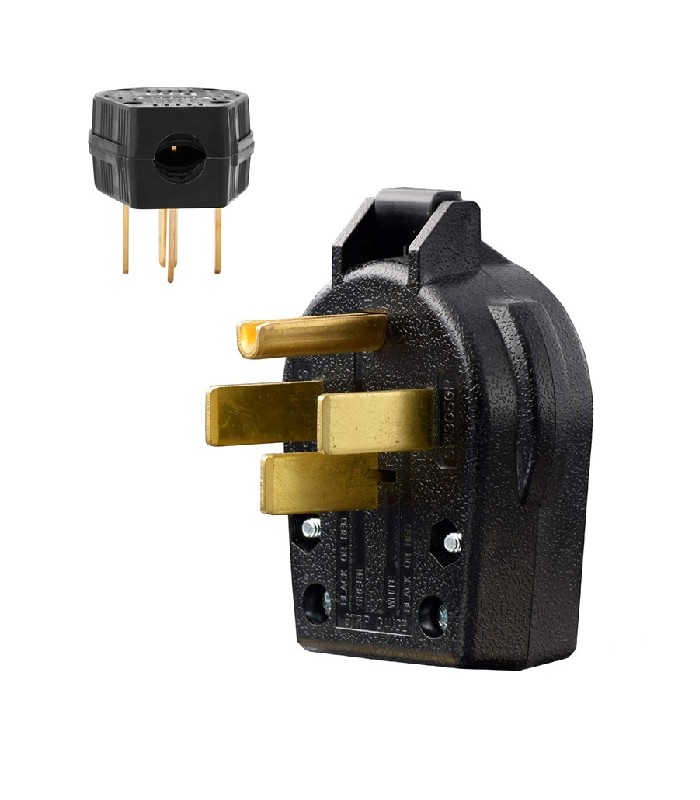 NEMA 14-50P Plug with Cable Clamp - 125/250 V - 50 A