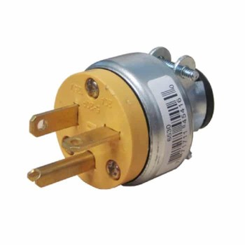 Fiche de mise à la terre NEMA 5-20P avec serre-câbles - 125V - 20 A