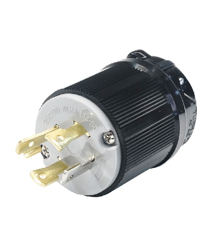 NEMA L14-30P Twist-Lock Male Plug - 3 Poles - 4 Wires - 125/250 V - 30 A