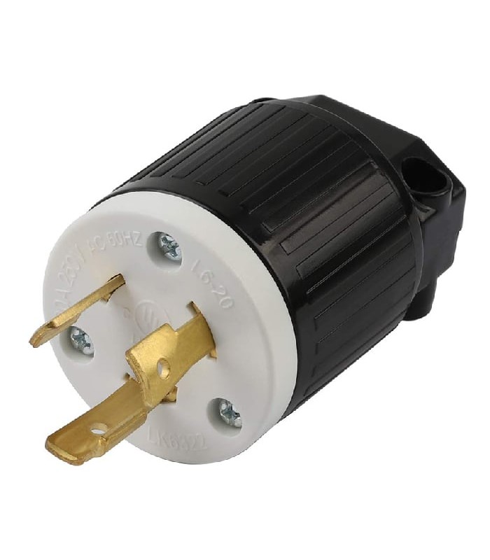 NEMA L6-20P Twist Lock Male Plug - 2 Poles - 3 Wires - 250 V - 20 A
