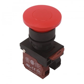 NHD Interrupteur à bouton-poussoir momentané - Tête champignon - N.O./N.F. - Rouge
