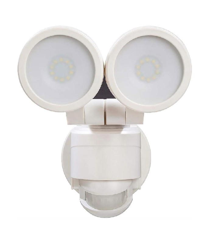 Lumière de sécurité DEL à détecteur de mouvement pour extérieur - Double tête - 17W - 5300K