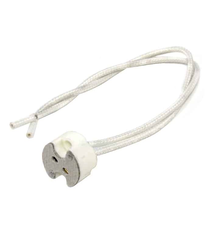 Porcelain Socket G6.35 with 18 Awg Wire - 6 in.