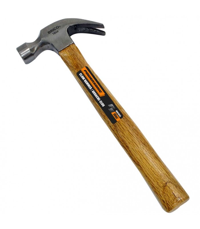 Powersonic 16 oz Claw Hammer wood handle