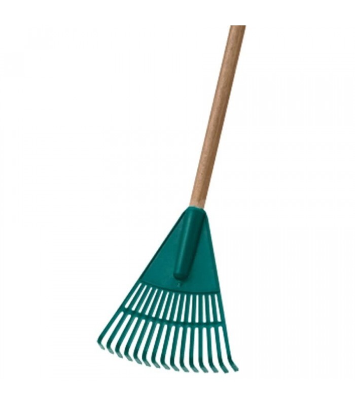 ProYard Shrub & Lawn Rake 8in Plastic Head 14-tine 47in Wood Handle