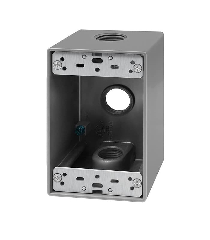 PureVolt 4-1/2 in X 2-3/4 in 1-Gang Waterproof Electrical Junction Box - 3 Holes 1/2 in